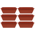 6pcs Balcony Planting Pot Flower Pots With Trays Container Flowerpot Vegetable Plastic Large Rectangular Garden Pots