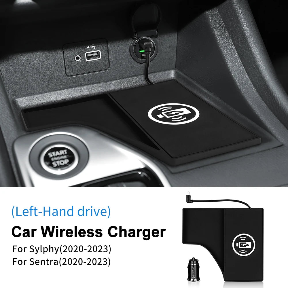 Wireless Charger Pad for Nissan Sentra 2020-2025 LHD, Qi Certified LHD Tidesmit