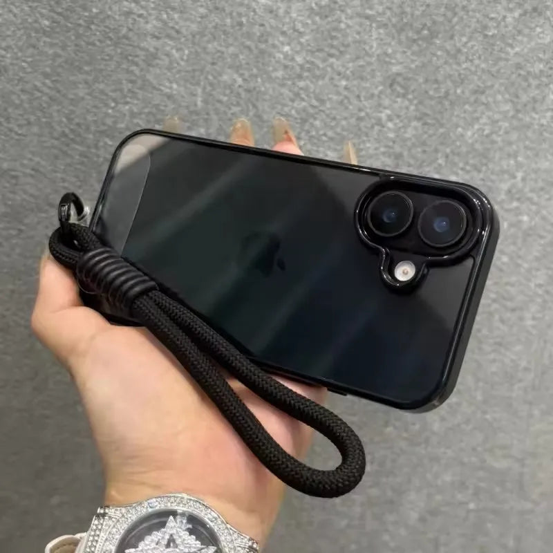 iPhone 16 Shockproof Case with Lanyard - Clear Slim Fit Acrylic Bumper Tidesmit