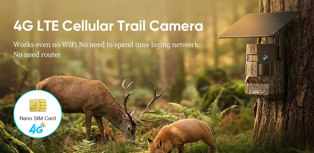 2PCS 4G LTE Cellular Trail Cameras Dual Screen Dual PIR Outdoor Hunting Wildlife Cameras AI Animal Recognition 0.2s Trigger UCON