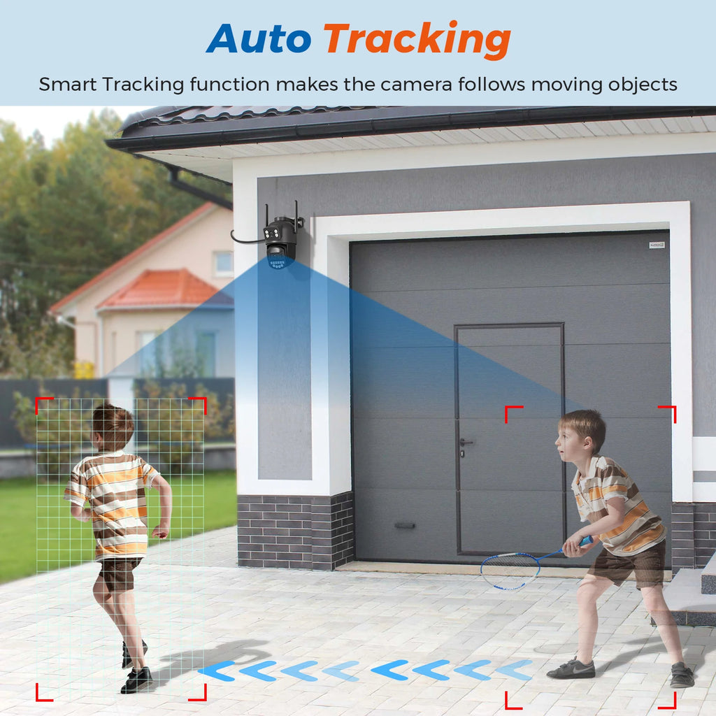 10MP PTZ IP Camera 8MP 5K Outdoor Dual Lens Dual Screen 5G WIFI Camera AI Tracking Security Protection CCTV Surveillance Camera