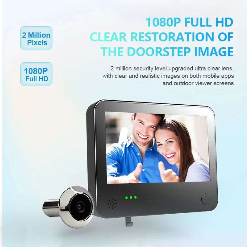 DANMINI 4.3'' Smart Door Peephole Camera WiFi Tuya Human Detection 6000mAh 120° 2KHD  3MP IPS HD Screen Remote Video Eye