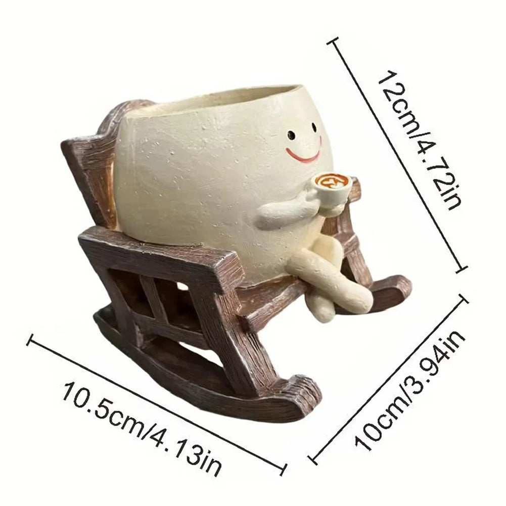 Creative Rocking Chair/Swing Face Succulent Pot Plant Pot Succulent Planter Home Garden Supplies for Indoor Outdoor Plants