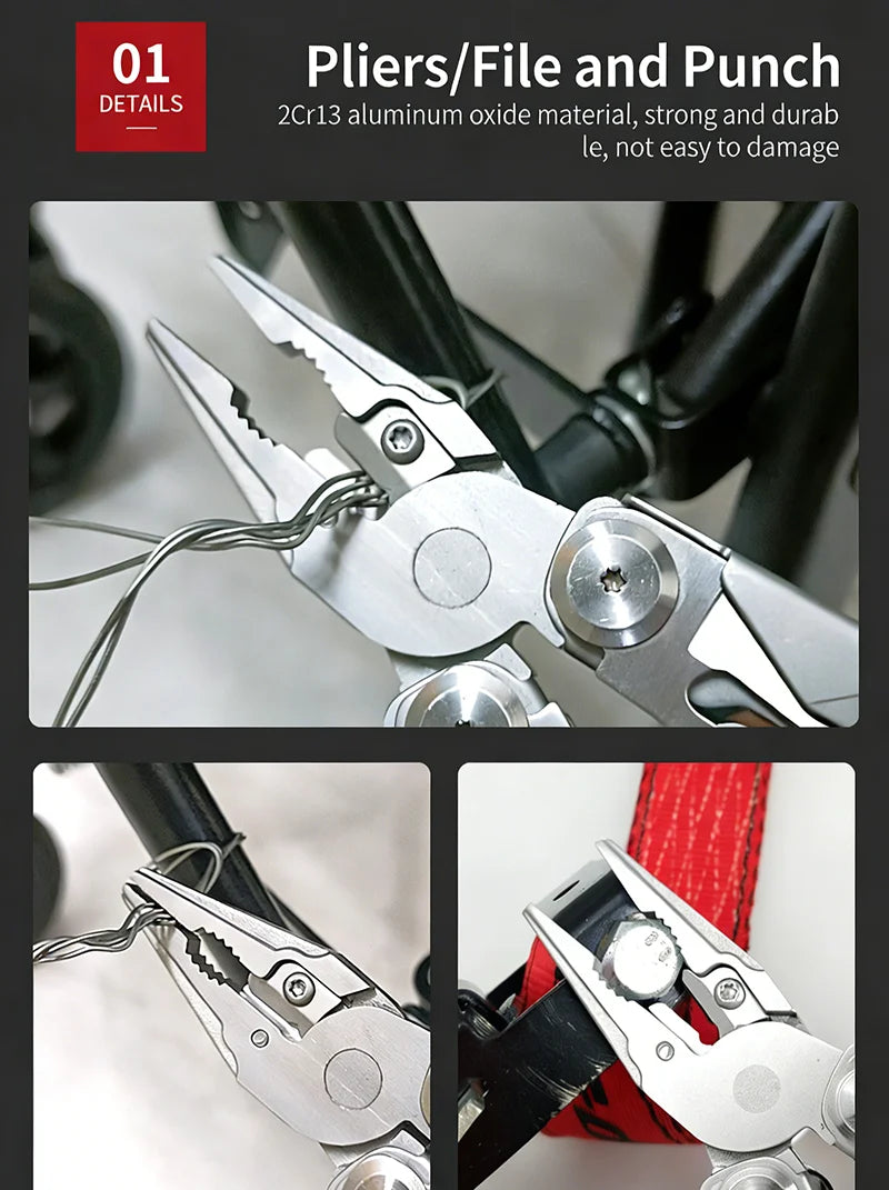 16-in-1 Plier EDC Multitool Screwdriver Folding Plier Set Multi Tool Multifunction Pocket Knife File Ruler Camping Hand Tools