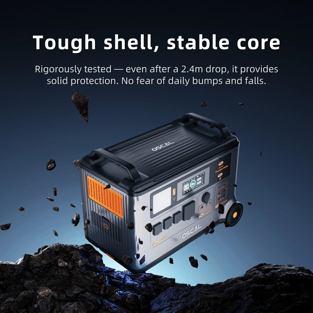 Oscal PowerMax3600SE Portable Power Station 3600W Solar Generator 3600Wh LiFePO4 Battery 14 Outlets Morse Code For Emergency Use No parallel operation function