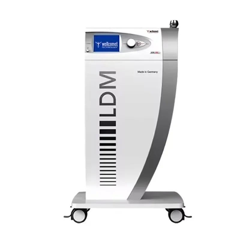 White and silver LDM anti-aging beauty machine on wheels for professional wrinkle removal and facial skin firming.