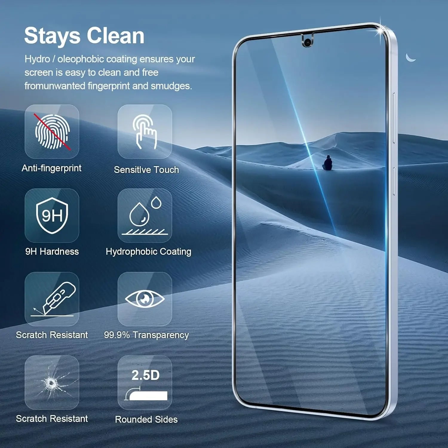 Samsung Galaxy A07 Tempered Glass Screen Protector - 9H Hardness Bundle Tidesmit
