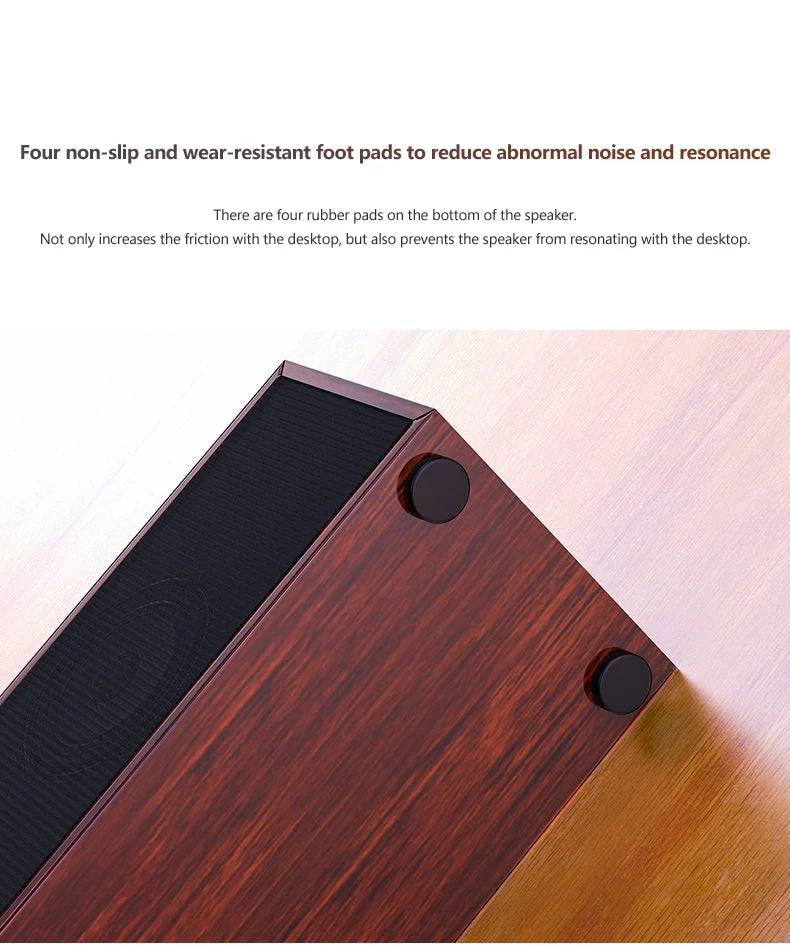 Wooden Computer Speaker with Subwoofer Bass - HiFi Audio System Tidesmit