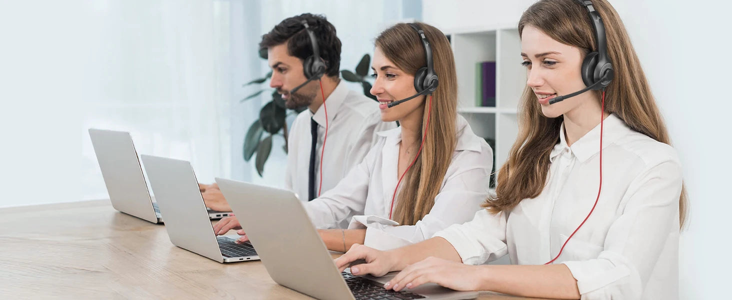 USB PC Headset with Noise Cancelling Mic for Office & Studio Calls Tidesmit