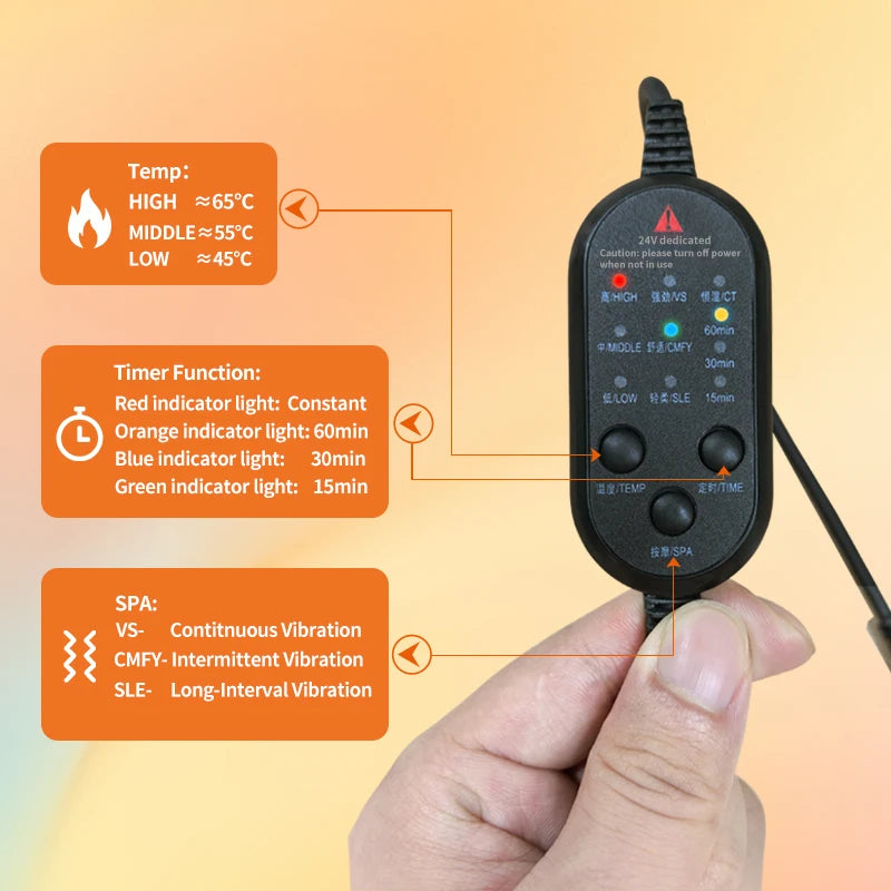 Red Light Heated Hip Wrap - Electric Deep Tissue Massage & Joint Relief Massage Cushion Tidesmit