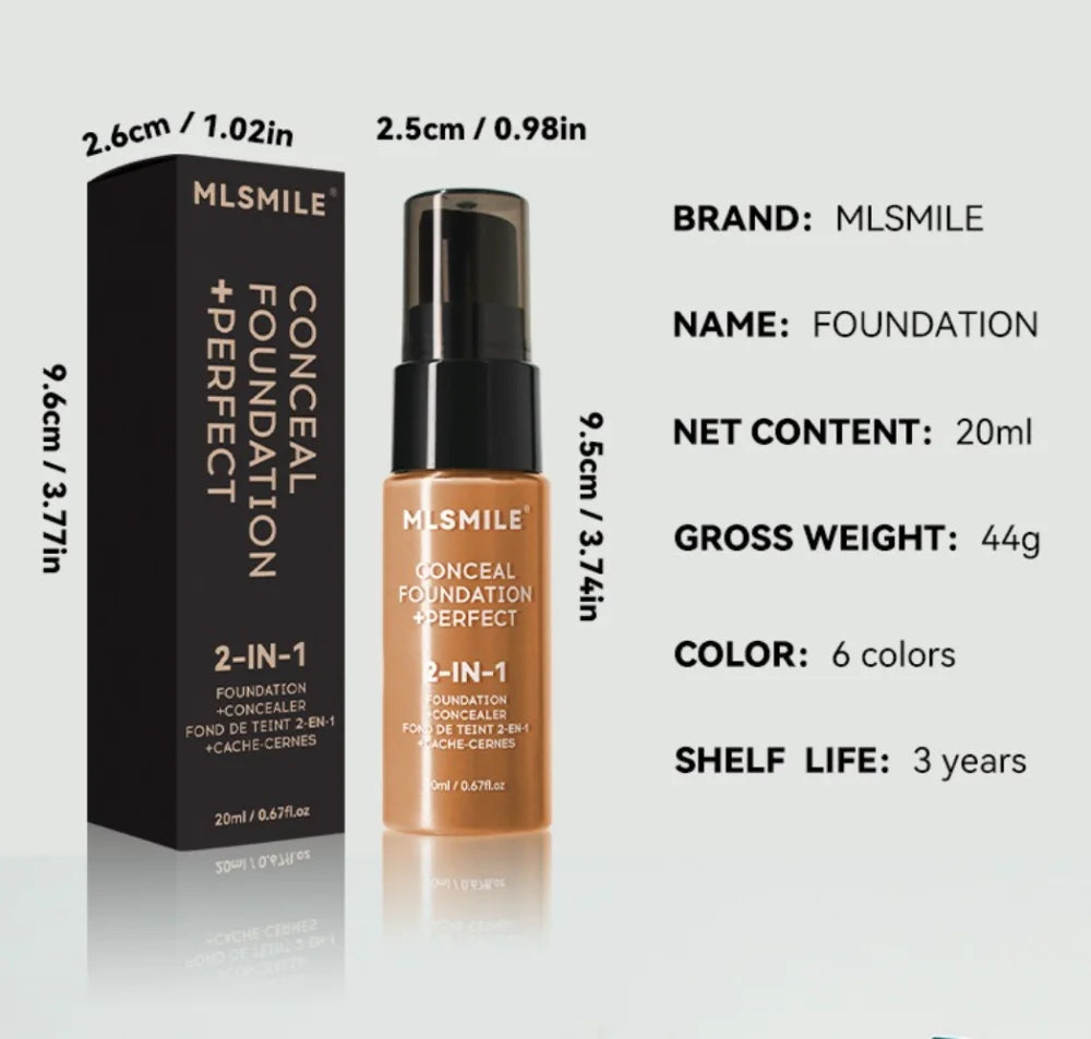 Tidesmit matte liquid foundation for oil control and long-lasting concealer coverage, natural finish face base swatch