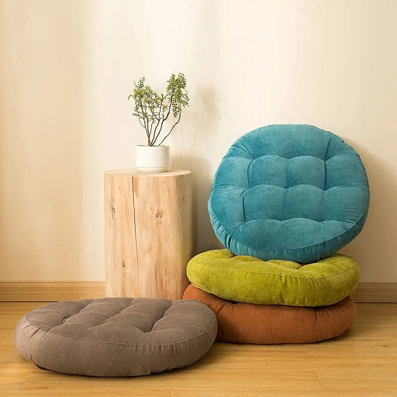 Green Large Round Floor Seat Cushion Thickened Tufted Tatami Mat Pad Ottoman Pouf Futon Chair Seat Meditation Seating Pillow 방석