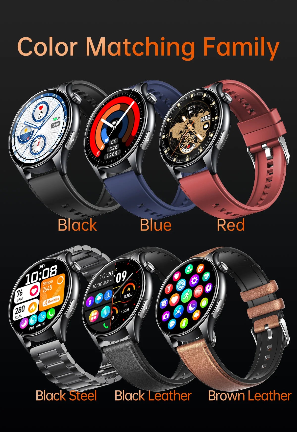 2026 New Health Analysis ECG+PPG Smart Watch Body Fat Uric Acid Blood Pressure Heart Rate Tracker NFC Smartwatch For Android IOS