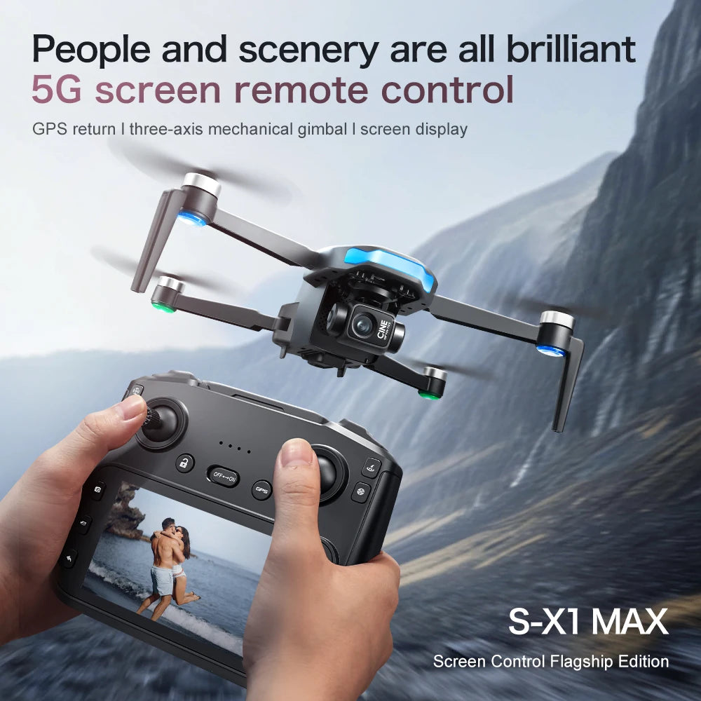 4K Camera Drone With 3-Axis Gimbal GPS - Foldable Aerial Quadcopter Tidesmit