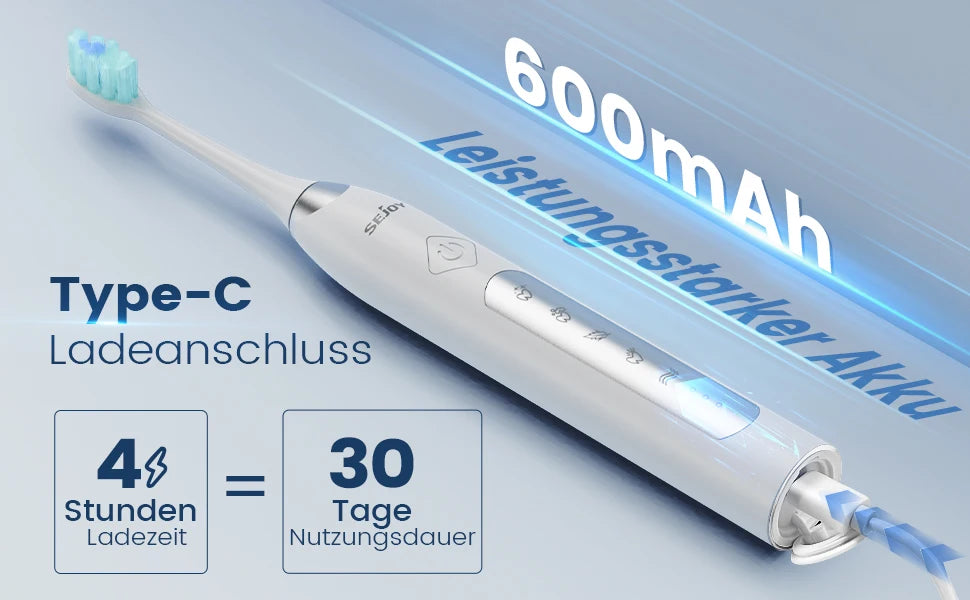 SEJOY Sonic Electric Toothbrush for Adults with 10 Brush Heads, Sonic Electric Tooth brush with 38000 VPM Deep Clean 15 Modes, Rechargeable