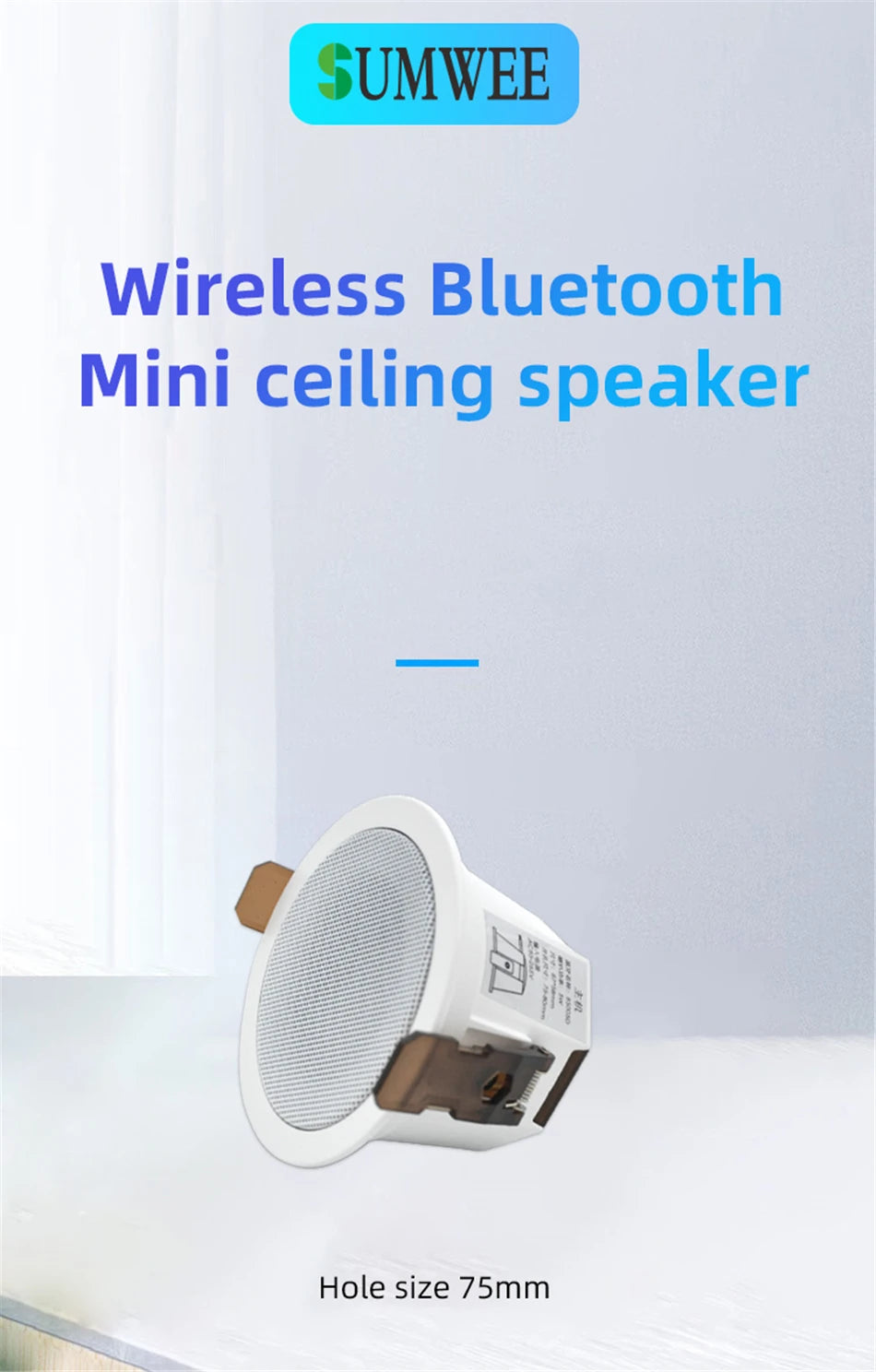 2 Inch Mini Bluetooth Ceiling Speakers Home Audio Audience Stereo Sound System Indoor Music Flush Mount Speakers Kitchen Bedroom