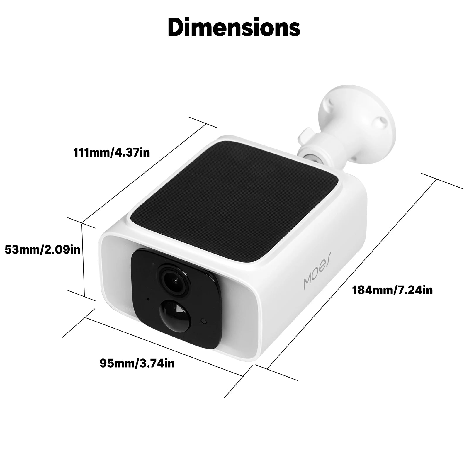 MOES Tuya WiFi 2.4GHz 5GHz Dual Band Smart Solar Power Panel Integrated Camera IP65 Waterproof APP Monitoring Alexa Google Home
