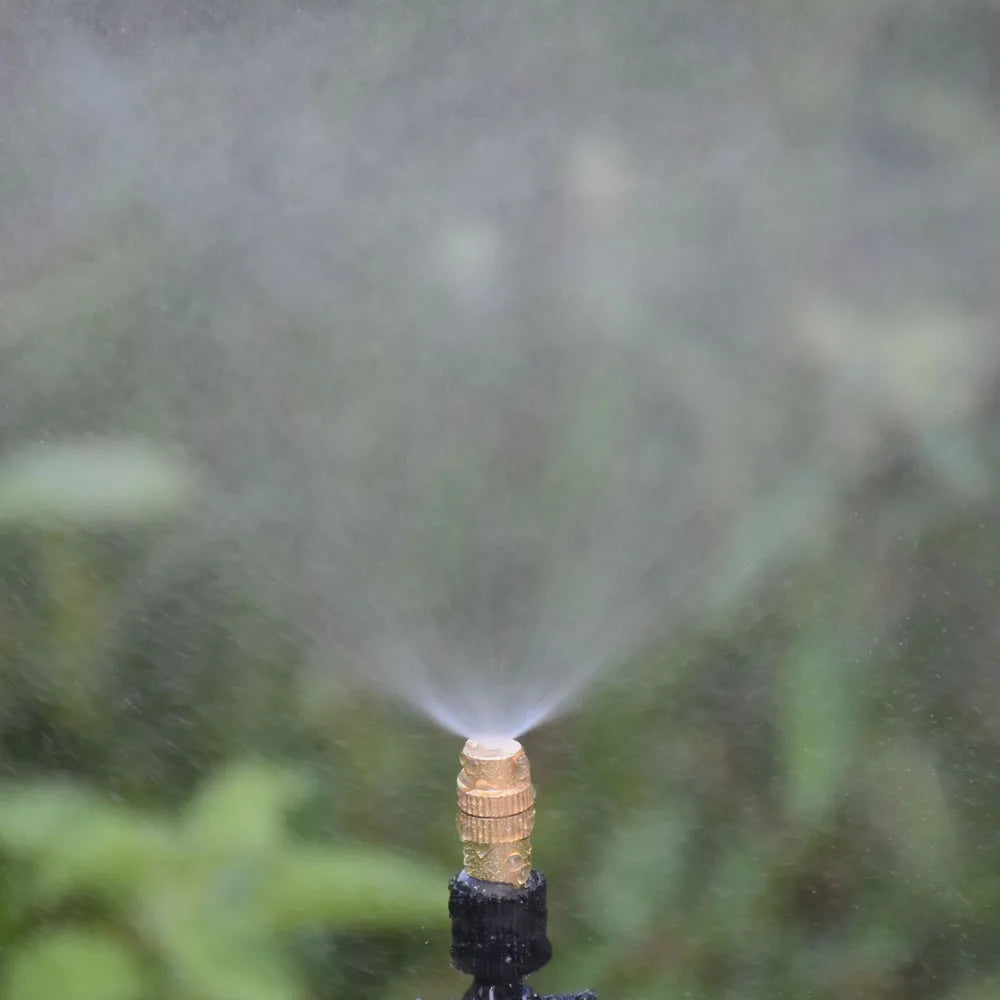 5M-30M Outdoor Misting Cooling System Garden Irrigation Watering 1/4'' Brass Atomizer Nozzles 4/7mm Hose for Patio Greenhouse