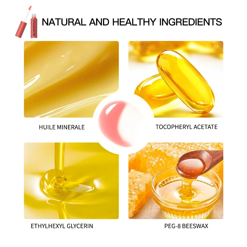 Moisturizing non-stick lip gloss with natural ingredients like beeswax and oil for a lasting, mirror-like glossy finish.