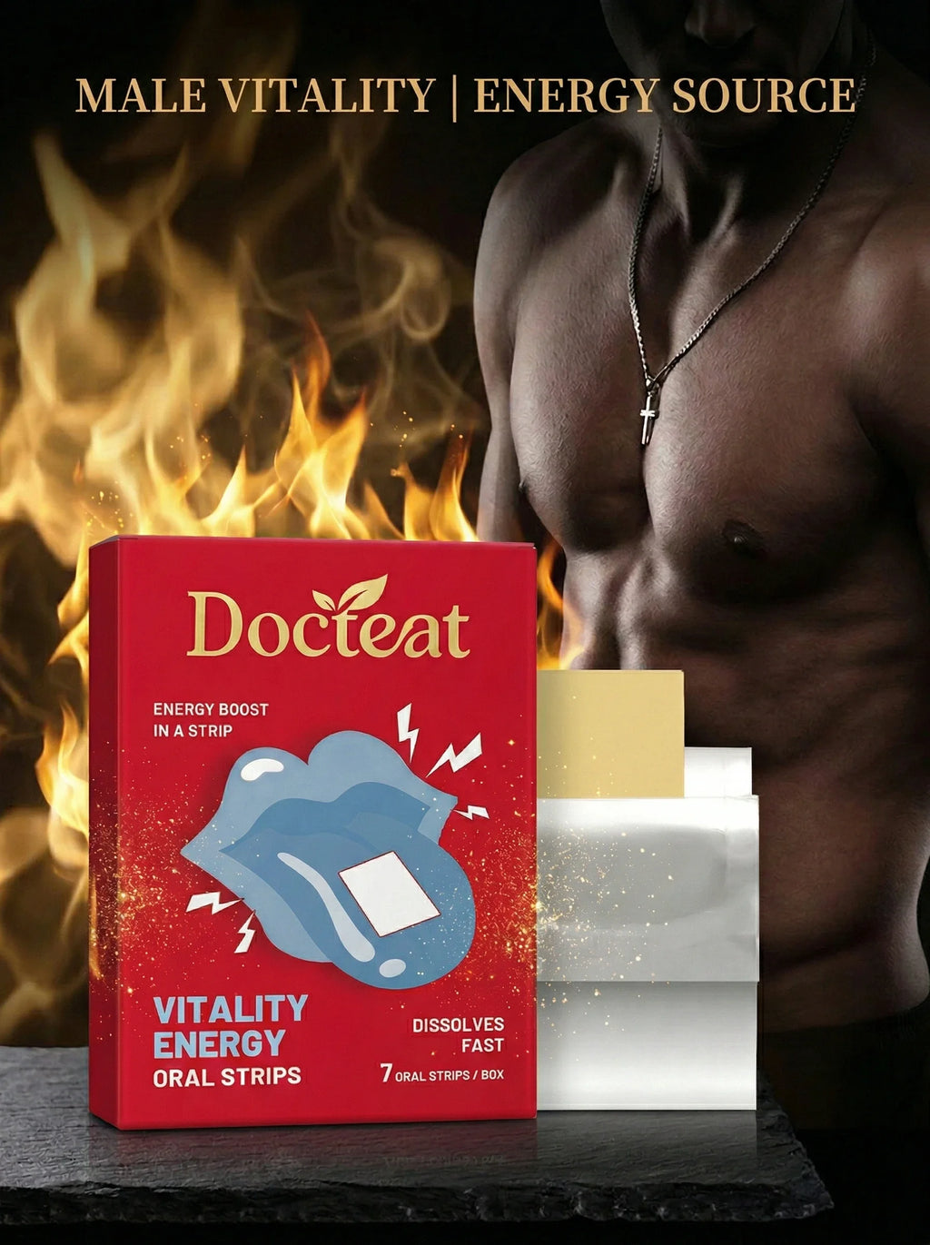 Tidesmit Men's Vitality energy supplement soluble tablets for daily energy boost and male performance support.