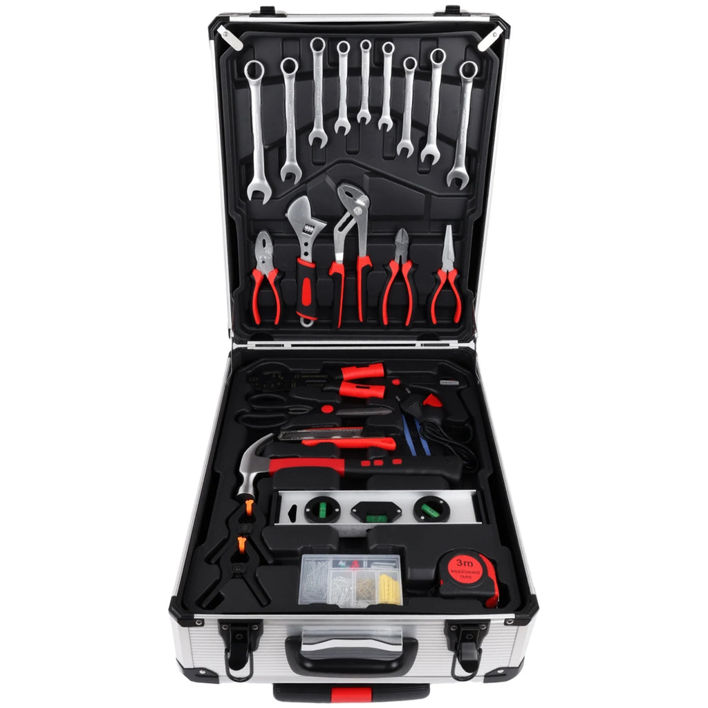Podofo 399pcs Hand Tool Box Portable Tool Cart Keyed Locking System Toolbox Garage Tool Auto Home Repair Tool Kit with Wheels