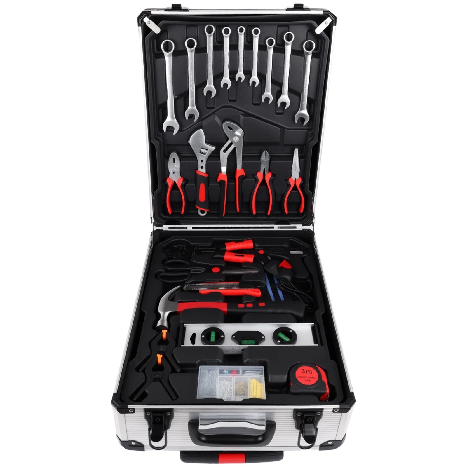 Podofo 399pcs Hand Tool Box Portable Tool Cart Keyed Locking System Toolbox Garage Tool Auto Home Repair Tool Kit with Wheels