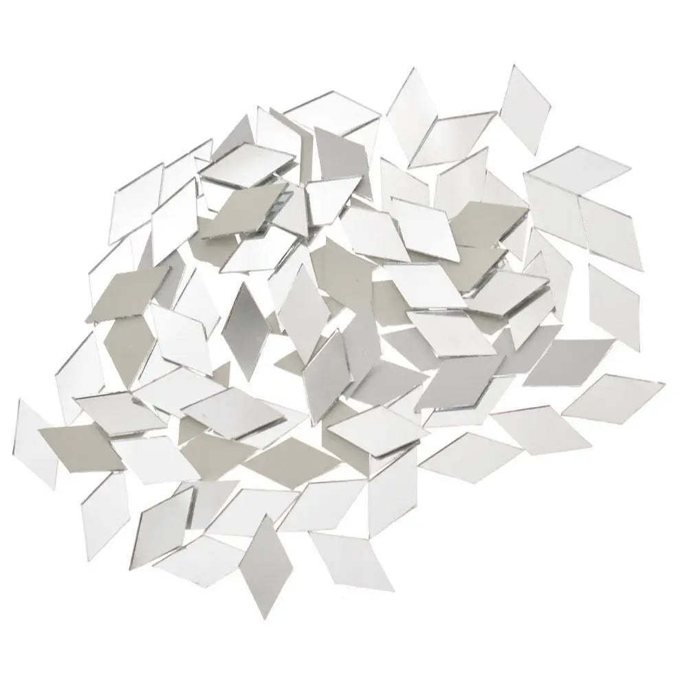 200Pcs Rhombus Self Adhesive Mirror Mini Tiles Compact Shimmering Mosaic for DIY Crafts Wall Decor Furniture Upgrade Acrylic
