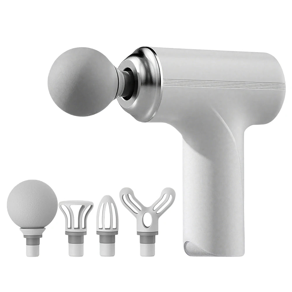 Portable Massage Gun: Deep Tissue Electric Massager for Muscle Relief Back Massage Instrument White Tidesmit