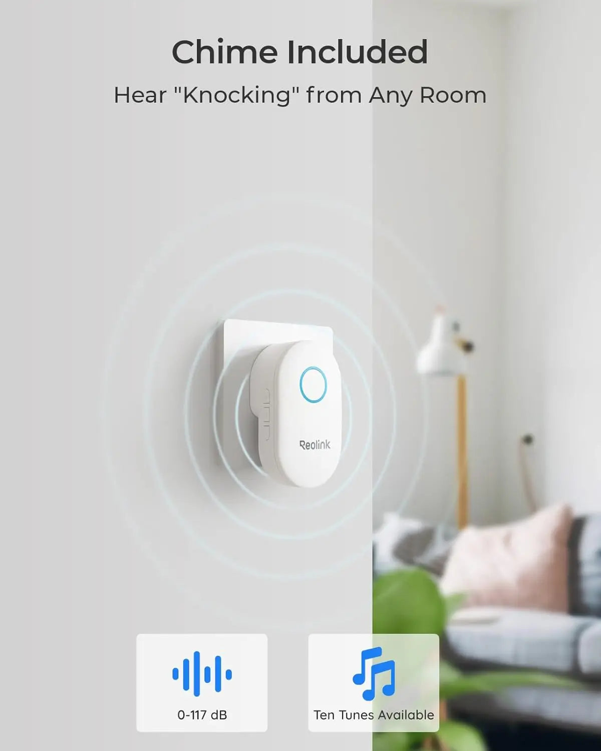 REOLINK 2K+ Wired Video Doorbell WiFi Camera Outdoor Dual Wi-Fi 4:3 View Smart Detection Front Door Home Security with Chime V2