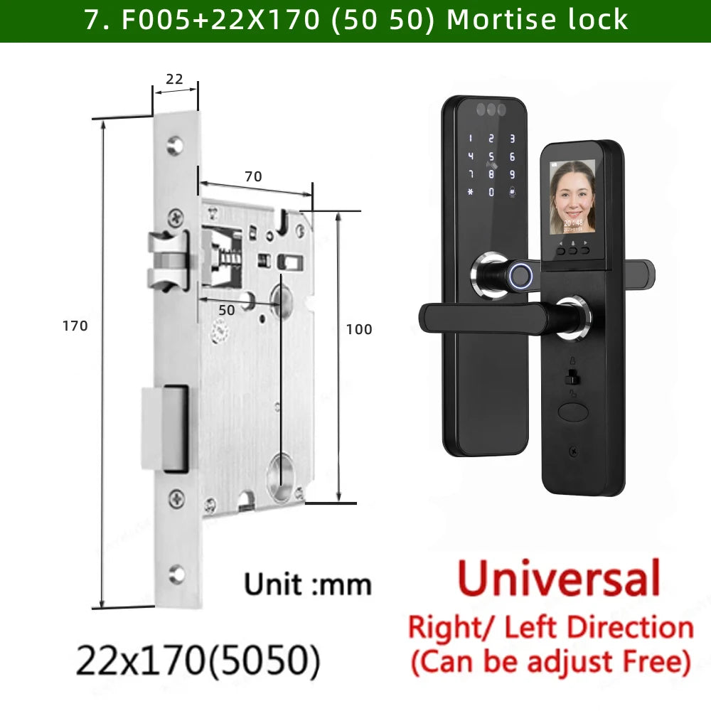 CDOK K12 Tuya WiFi smart door lock, remote unlocking, with cat-eye camera and face unlocking