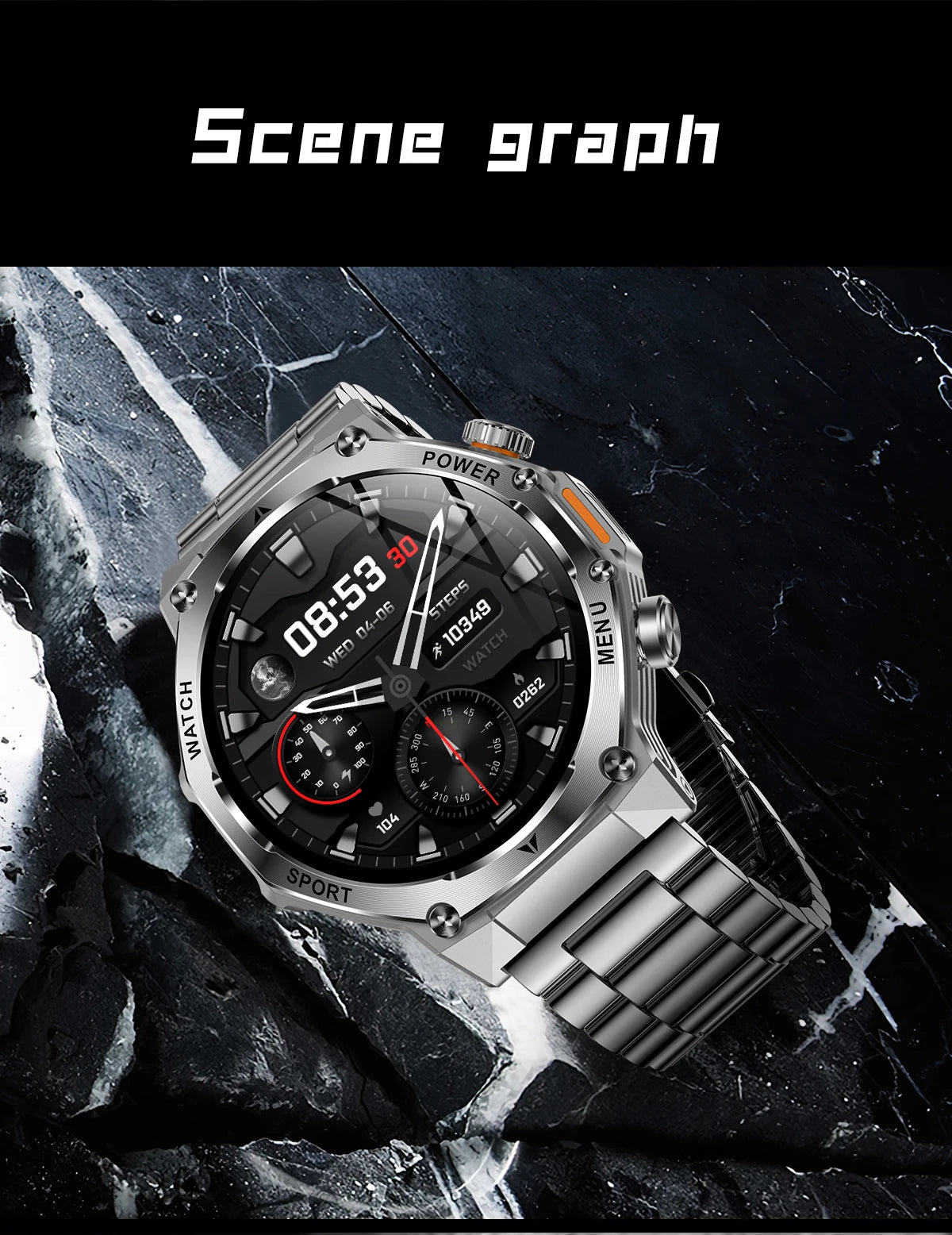 YLL-AK82 Outdoor Sport for Smart Watch Fitness Tracker Sleep Tracker IP67 Waterproof AMOLED Screen Heart Rate Monitor