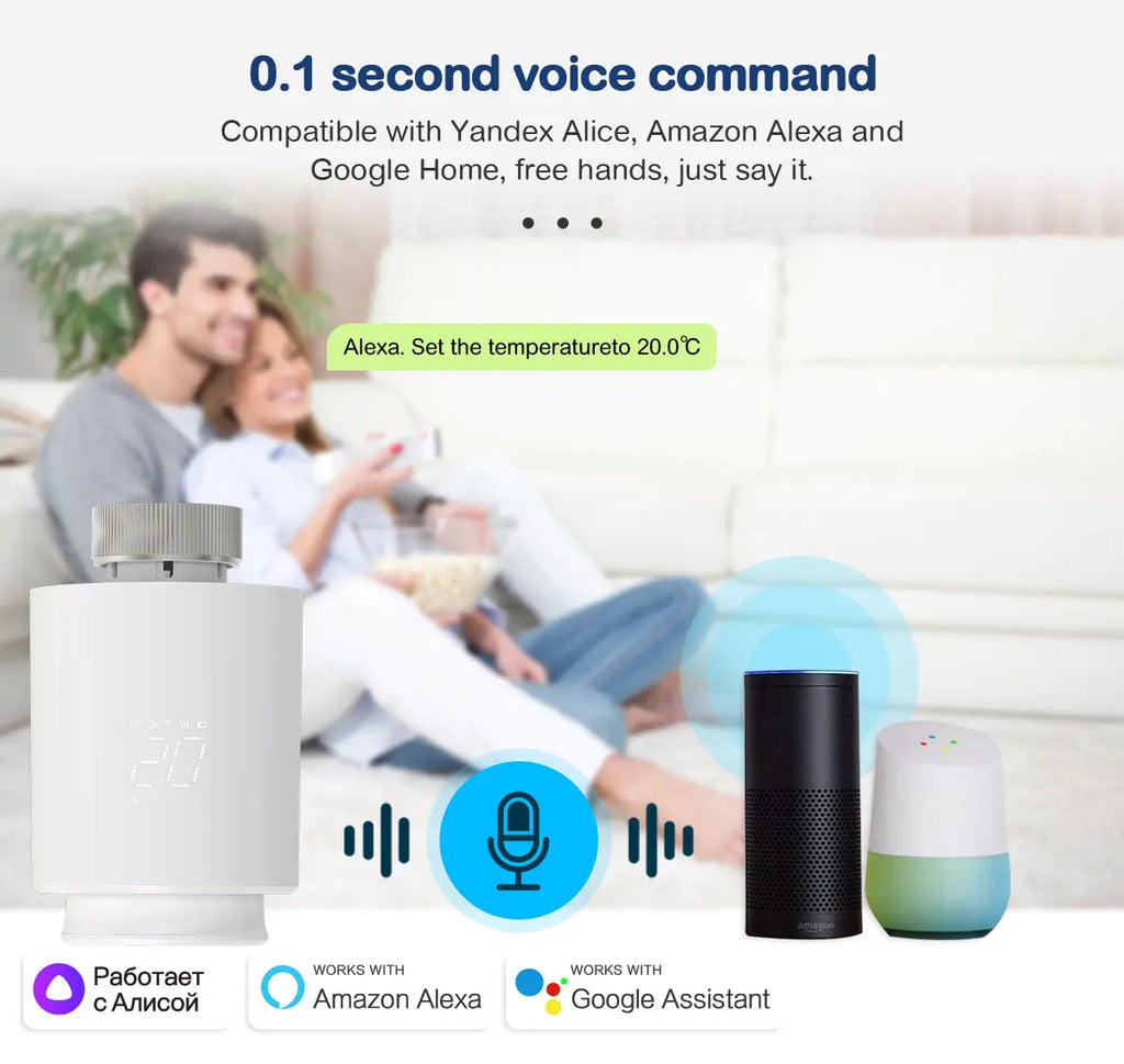 Tidesmit Smart Thermostat Radiator Valve WiFi Zigbee App Control Tidesmit