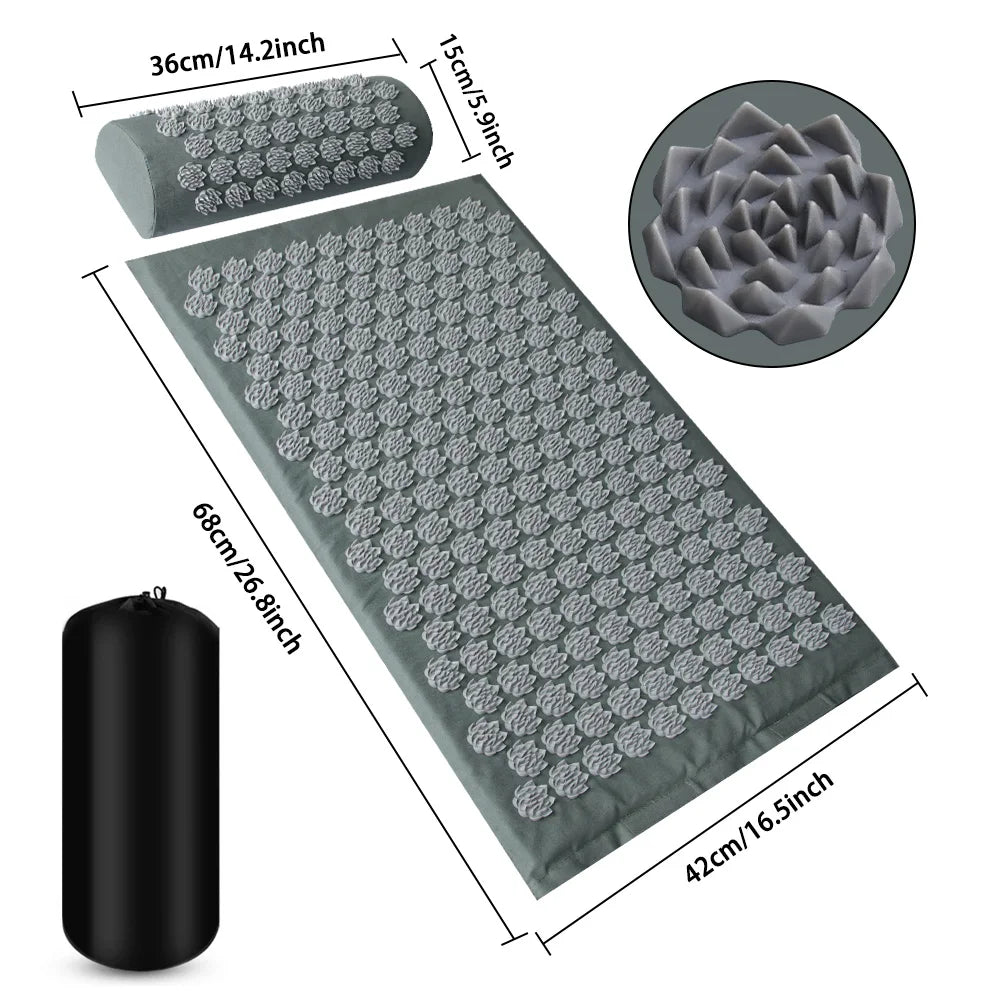 Acupressure Massage Mat for Back Relief – Lotus Spike Cushion Set Back Massage Instrument Tidesmit