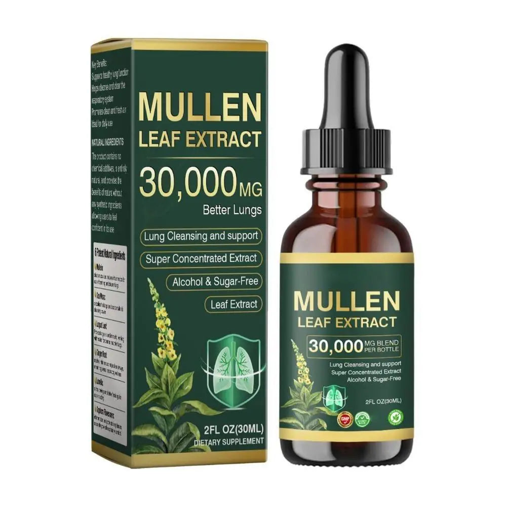Fast Absorption Lung Clean Drops Natural Mullein Leaf Extract 30000mg Daily Respiratory Care Drops