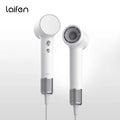 Laifen Mini white portable high-speed hair dryer, 299g lightweight design with metal air intake for home and dorm use.