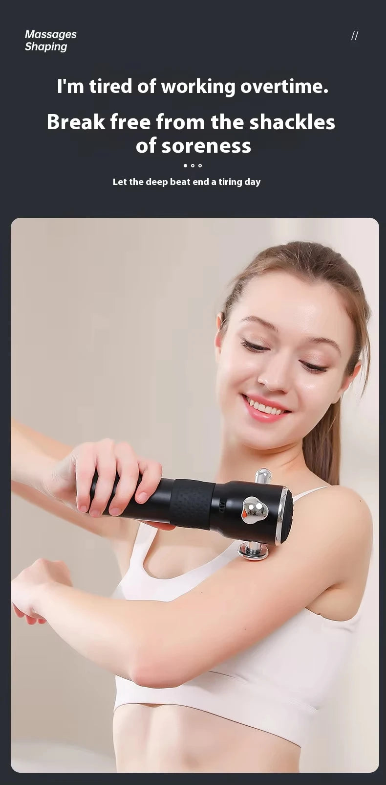 Fascia Massage Gun: Portable Metal Deep Tissue Recovery Device Fascia Gun Tidesmit