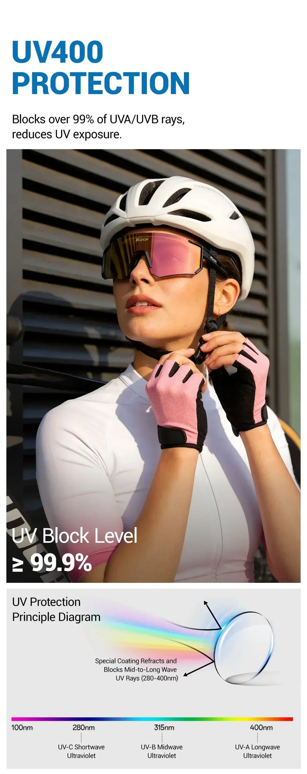 SCVCN Hot Outdoor Sport Cycling Sunglasses MTB Bike Cycling Hiking Eyewear Running Men Women Pickleball UV400 Windproof Goggle