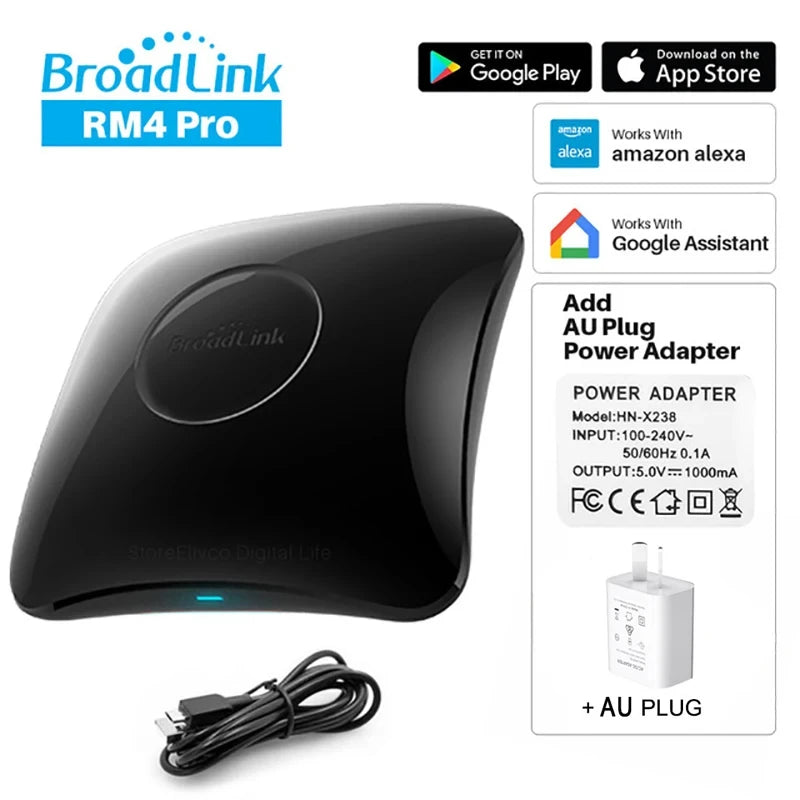 BroadLink universal smart remote hub kit with AU plug power adapter and USB cable
