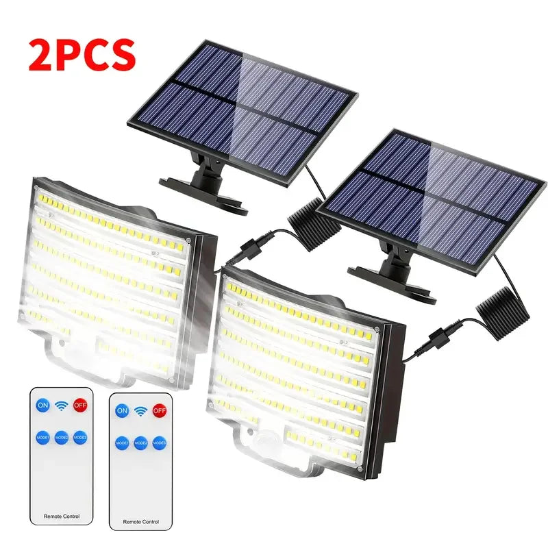 1PC/2PCS 252 LEDs Solar Powered Outdoor Lamp, Split Panel Solar Motion Sensor Security Flood Lamp, 3 Modes, IP65 Waterproof for Garden Yard Driveway Decor Lighting