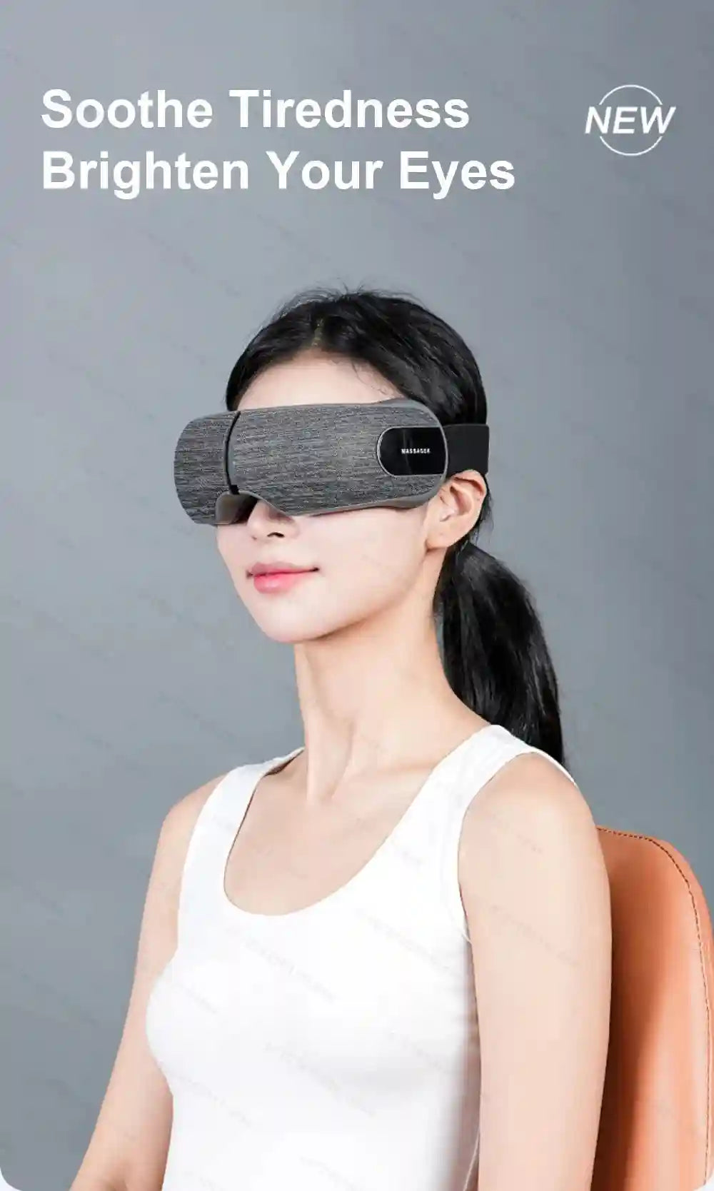 Smart Eye Massager with Heat and Air Compression - Black Eye Massage Instrument Tidesmit