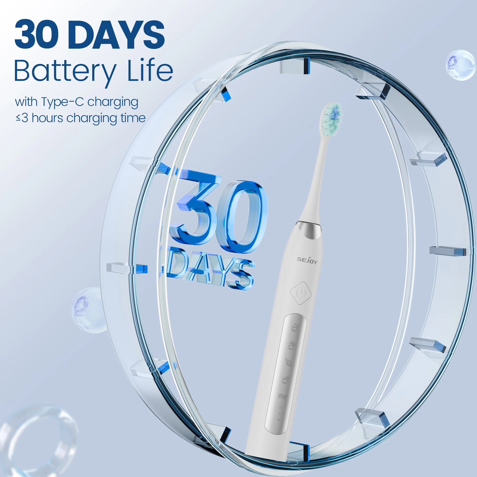 SEJOY Sonic Electric Toothbrush for Adults with 10 Brush Heads, Sonic Electric Tooth brush with 38000 VPM Deep Clean 15 Modes, Rechargeable