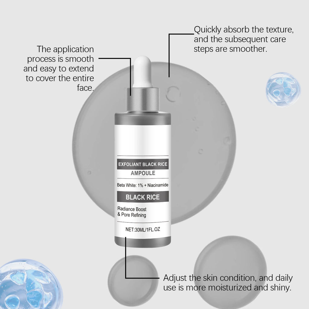 Black Rice Exfoliating Serum for Face and Body - Natural Skincare Scrubs Treatments Tidesmit