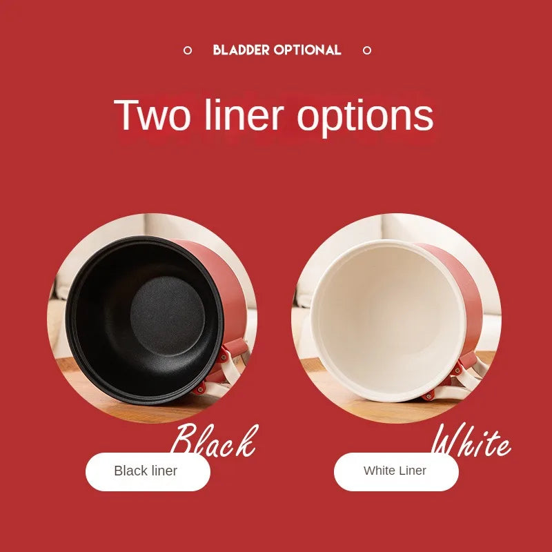 Electric folding pot liner options: black and white inner lids