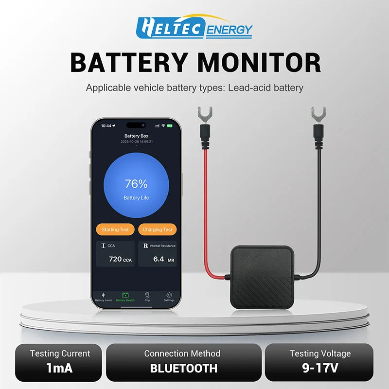 12V Bluetooth Battery Monitor SOC Health Analyzer HT-BM01 by Tidesmit Tidesmit