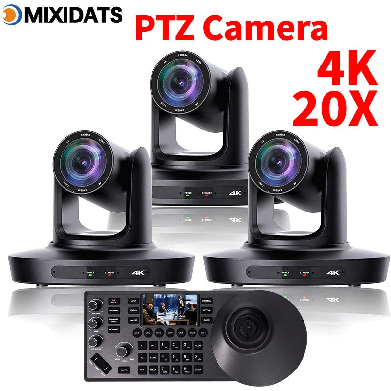 PTZ Camera 4K 20X Zoom Video Conference Camera Kit Church Meeting Live Broadcast PTZ Camera Controller for Video Conferencing