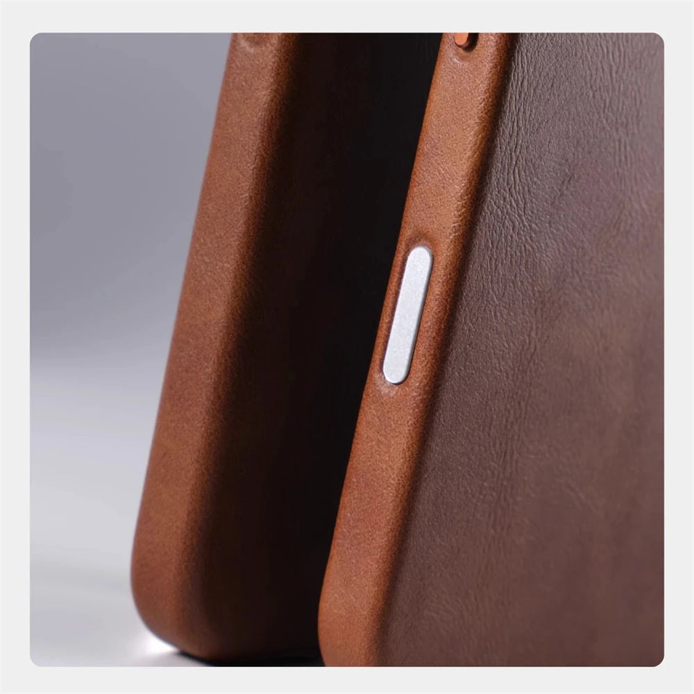 Magnetic Leather Case for iPhone 17 Pro Max with Alloy Lens Protection Tidesmit