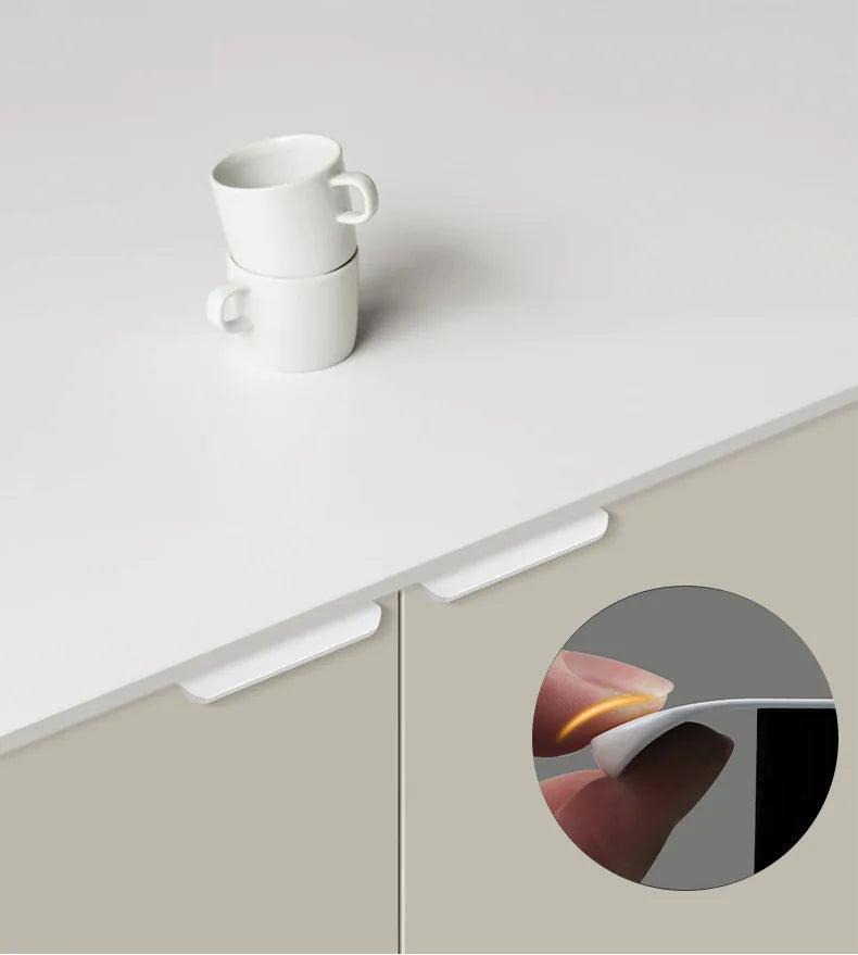 Invisible Wardrobe Handle Minimalist Modern Minimalist Cabinet Door Drawer Cashmere Gray Cabinet Furniture Hardware Small Handle