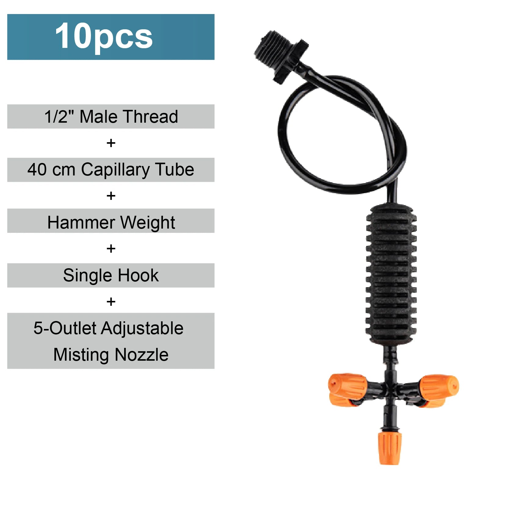 Greenhouse Hanging Mist Sprayer 360° Rotating Irrigation Spray Nozzle Fogging Sprinkler Nozzle for Garden Irrigation