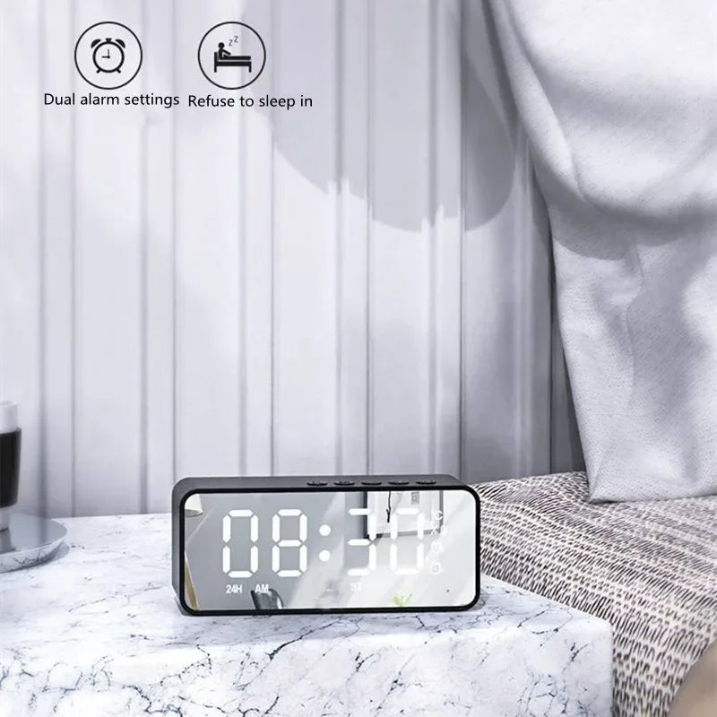 Alarm Clock Radio FM Bluetooth Speaker Portable Subwoofer Caixa De Som Sound Box Music Wireless Mini Woofers Bocina Lamp Column