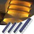 4 Pack Outdoor Solar LED Step Lights, IP68 Waterproof Auto On Off Solar Deck Stair Spot Lights, Solar Powered Landscape Lights for Walkway Patio Pathway Yard Garden